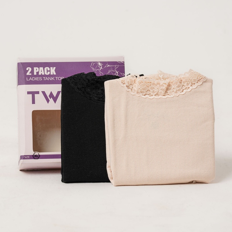 Womens Black & Beige Tank Top S BLACK & BEIGE