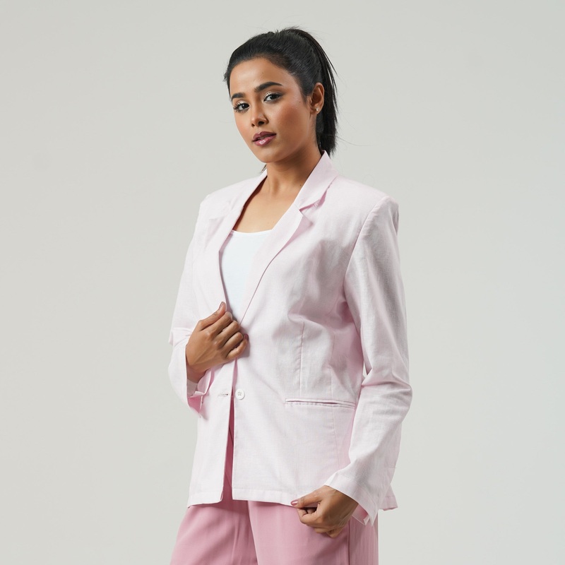 Womens Baby Pink Blazer S BABY PINK