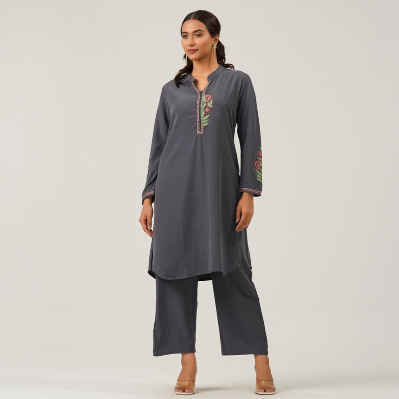 Womens Grey Two Piece Set S GREY