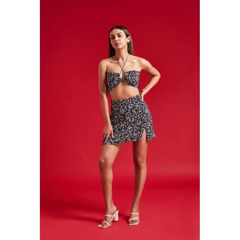 Black Floral Skirt 24 Black