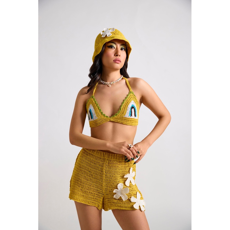 Spongebob inspired Crochet Bralette Top XS