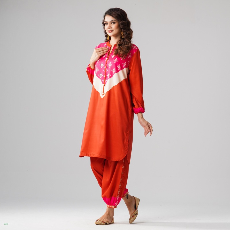 Womens Burnt Orange Two Piece Set L BURNT ORANGE