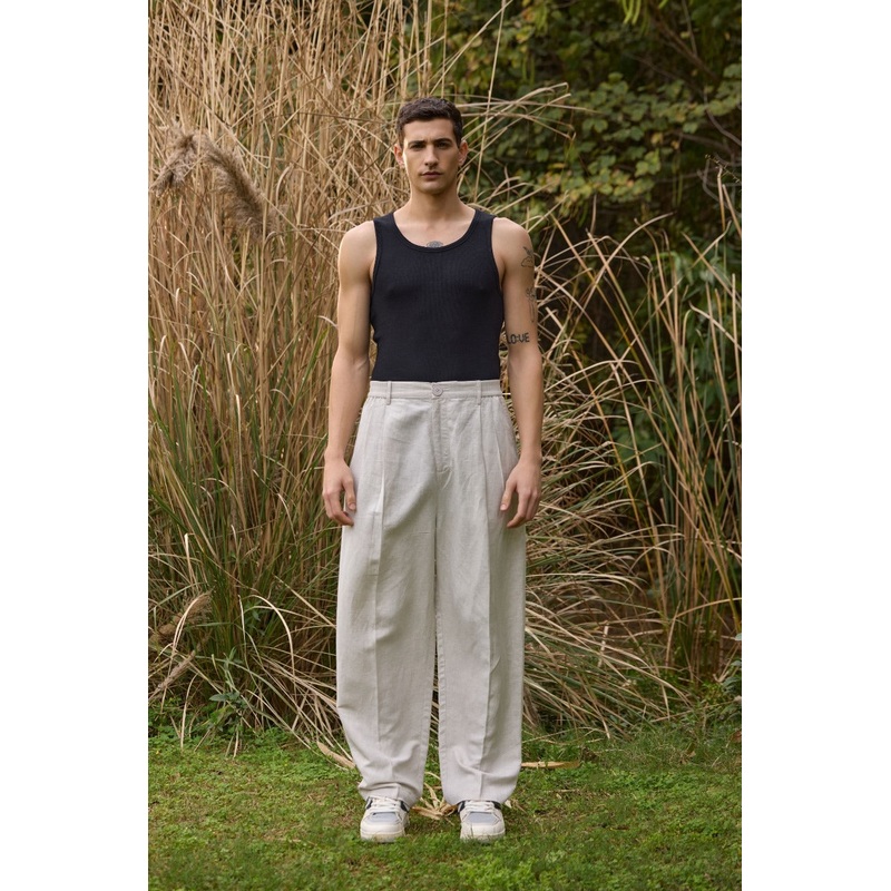 Mens Relaxed-Fit Trousers Gray 28