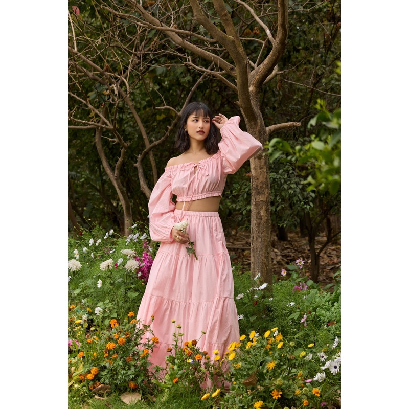 Pink Off-Shoulder Co-ord Set Pink XS 24