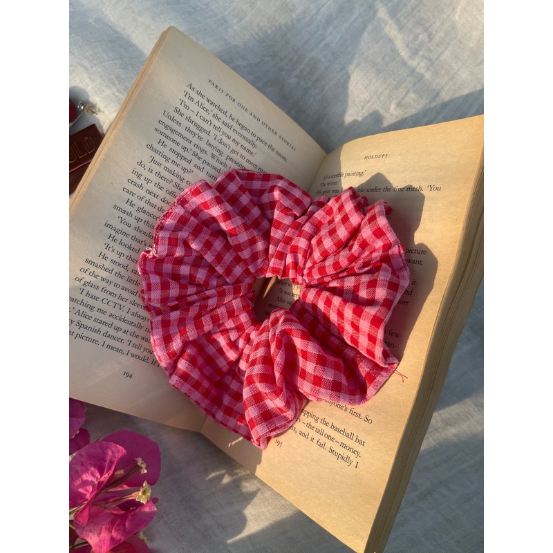 Red Gingham Scrunchie
