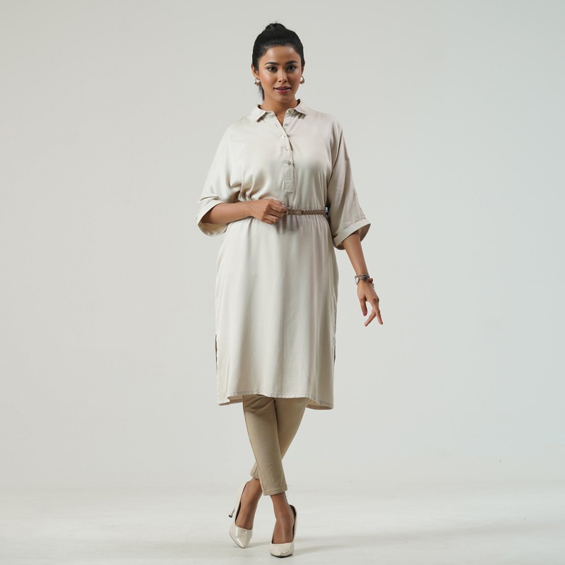 Womens Beige Dress L BEIGE