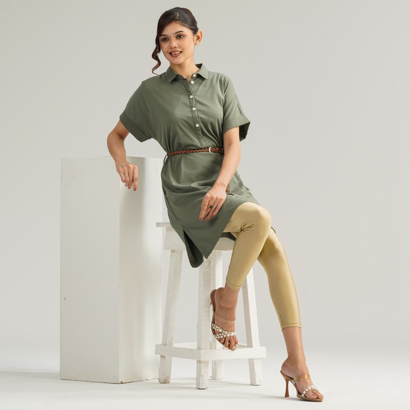 Womens Green Dress L GREEN