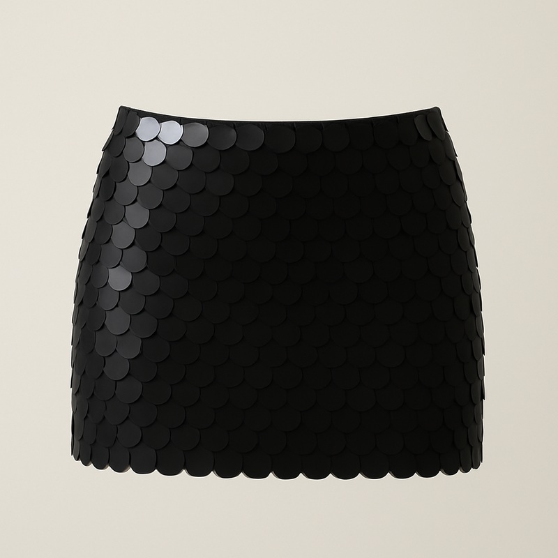 Black Big Disc Mini Skirt 26