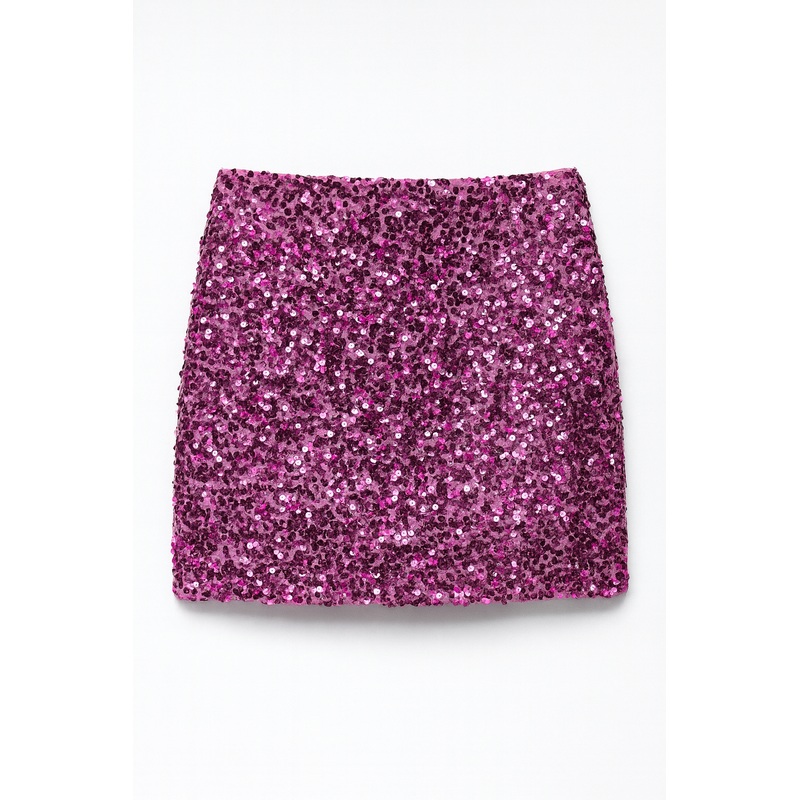 Purple Sequin Mini Skirt 26