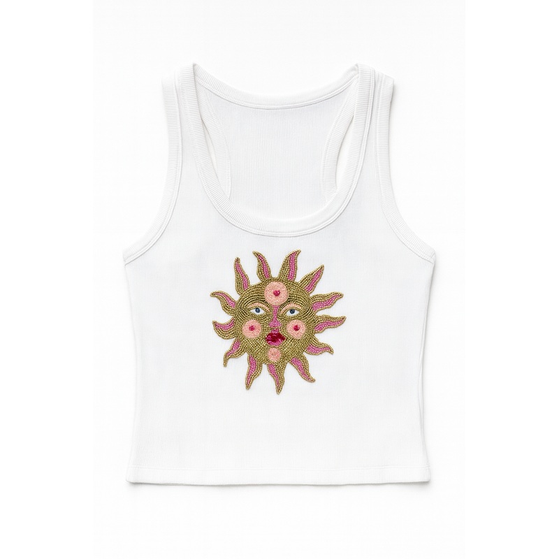 Sun Beaded Tank Top XS