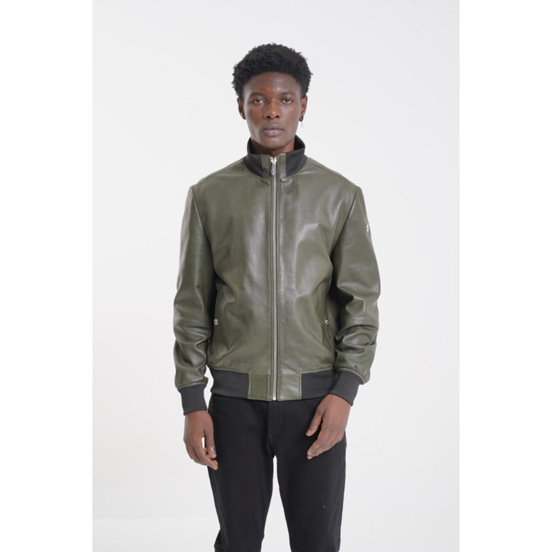 Bronx – High Collar Jacket – Moss S