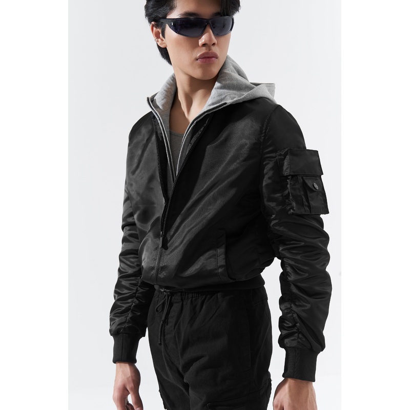 Enzo – Nylon Jacket With Detachable Hood S