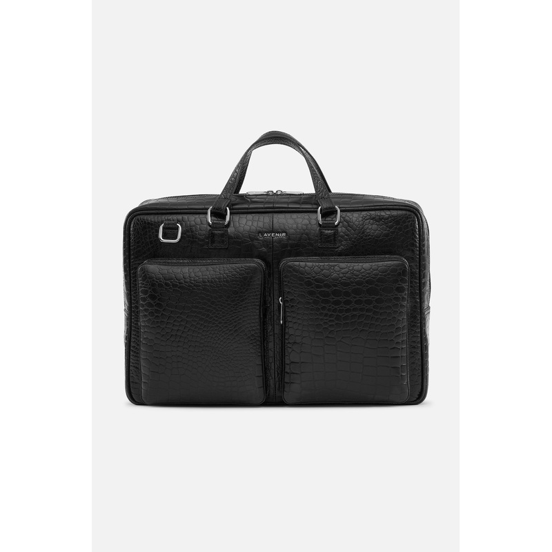 Tyrel – Leather Utility Laptop Bag – Black