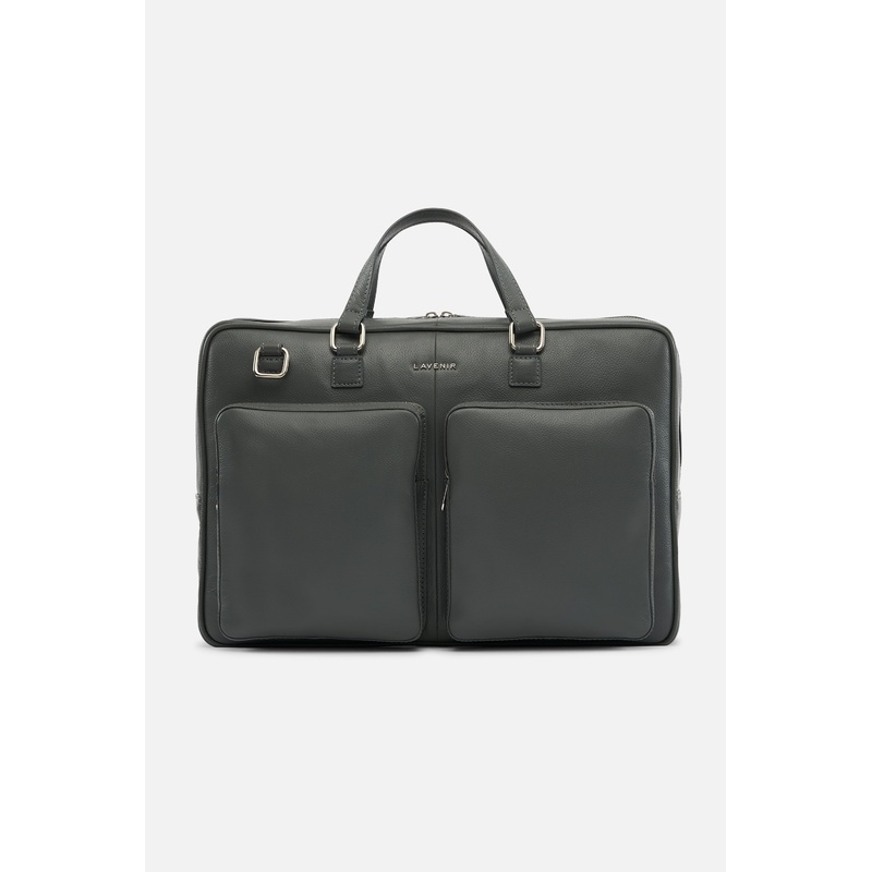 Tyrel – Leather Utility Laptop Bag – Gunmetal