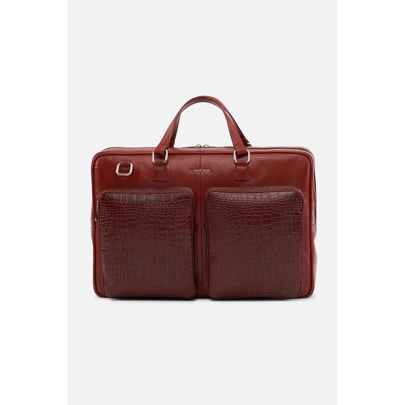 Tyrel – Leather Utility Laptop Bag – Red Potting Soil