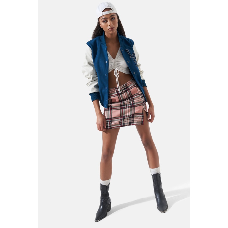 Avery – Leather Varsity – White & Duck Blue XS