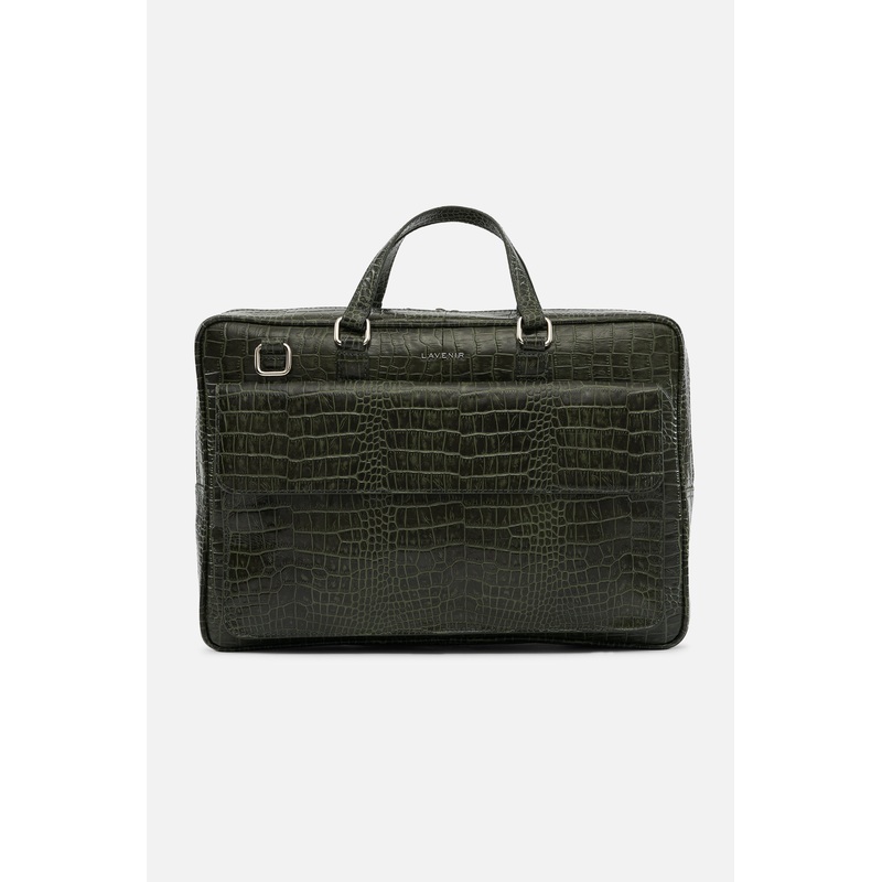 Bronco – Leather Laptop Bag – Deep Lichen Green