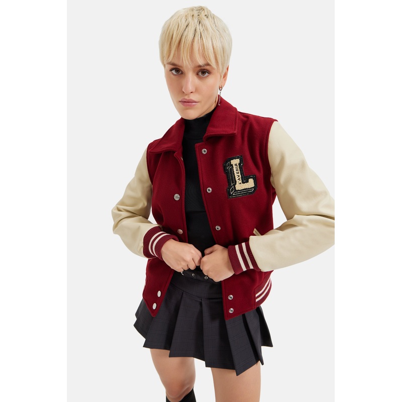 Blaze – L’avenir Teddy Jacket – Burgundy & Off White XS