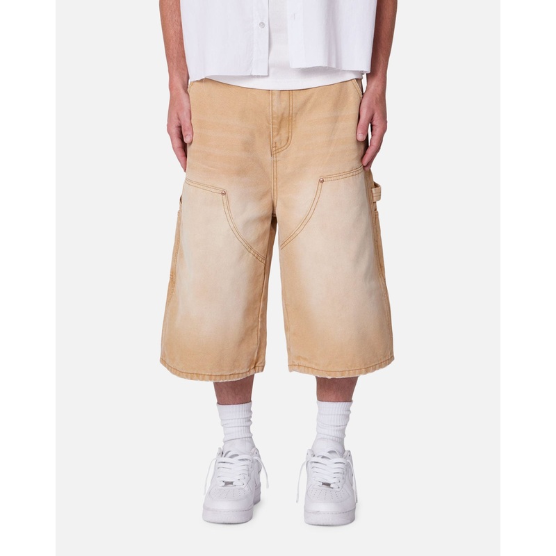 MNML Ultra Baggy Carpenter Shorts Washed Tan 28
