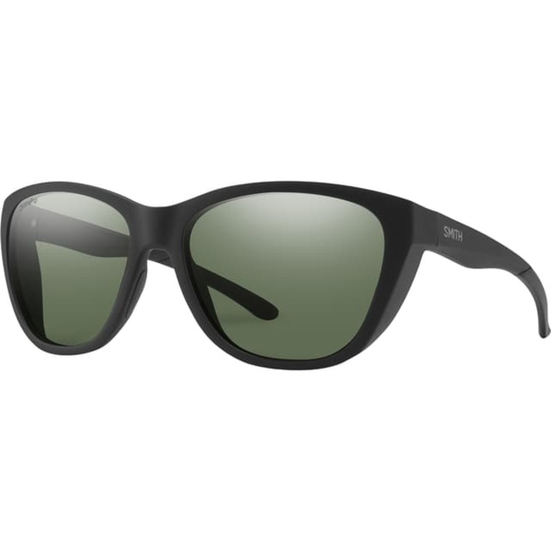 Smith Optics Shoal Sunglasses – Matte Black – ChromaPop Polarized Gray Green Lens – Women’s