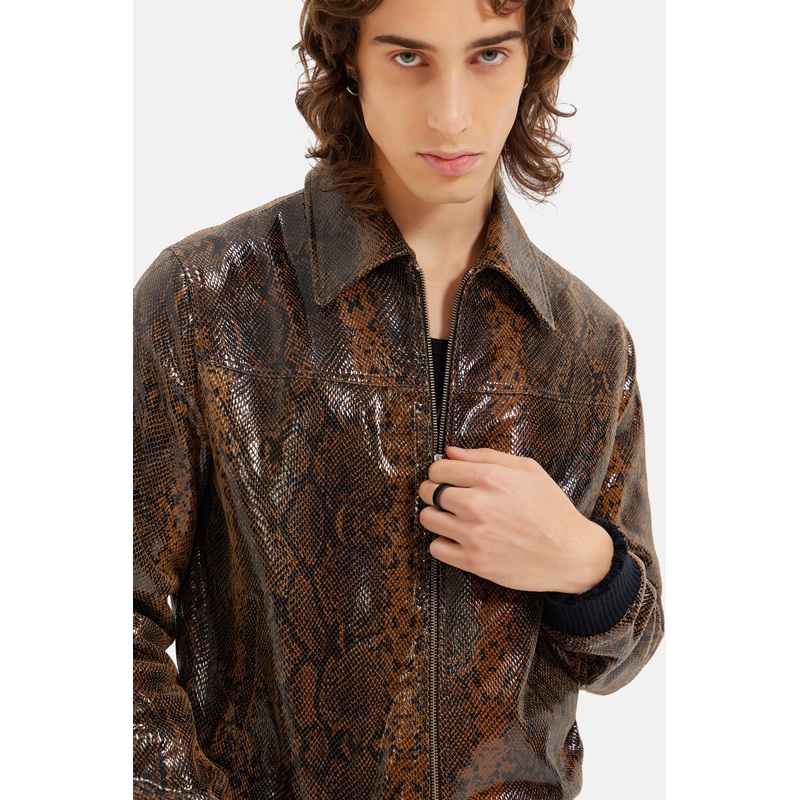 Diablo – Leather Zipper Jacket – Python XS