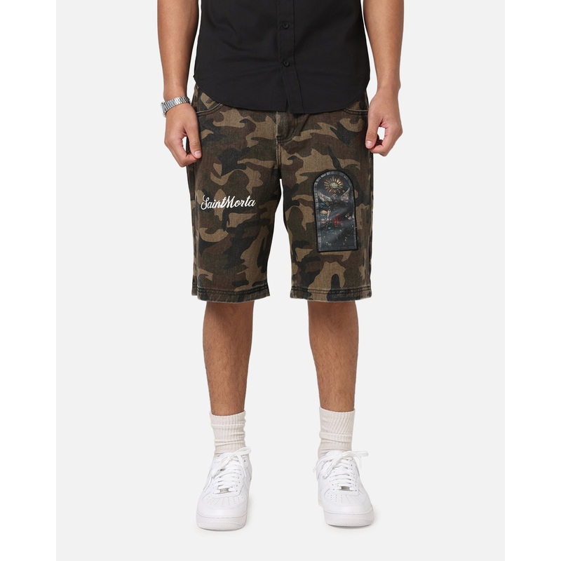 Saint Morta Kingdomcome Baggy Shorts Woodland Camo 28