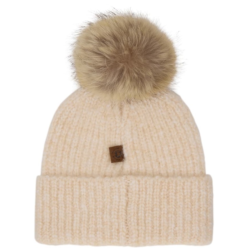 Harricana Briny P PL Lofty Knit Beanie with Upcycled Fur Pompon – Unisex