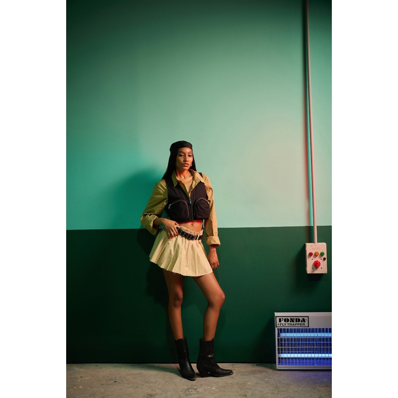 Paloma -Woven Utility Gilet- Black S