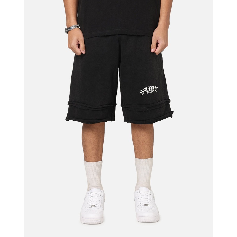 Saint Morta Gothic Layered Sweat Shorts Black S