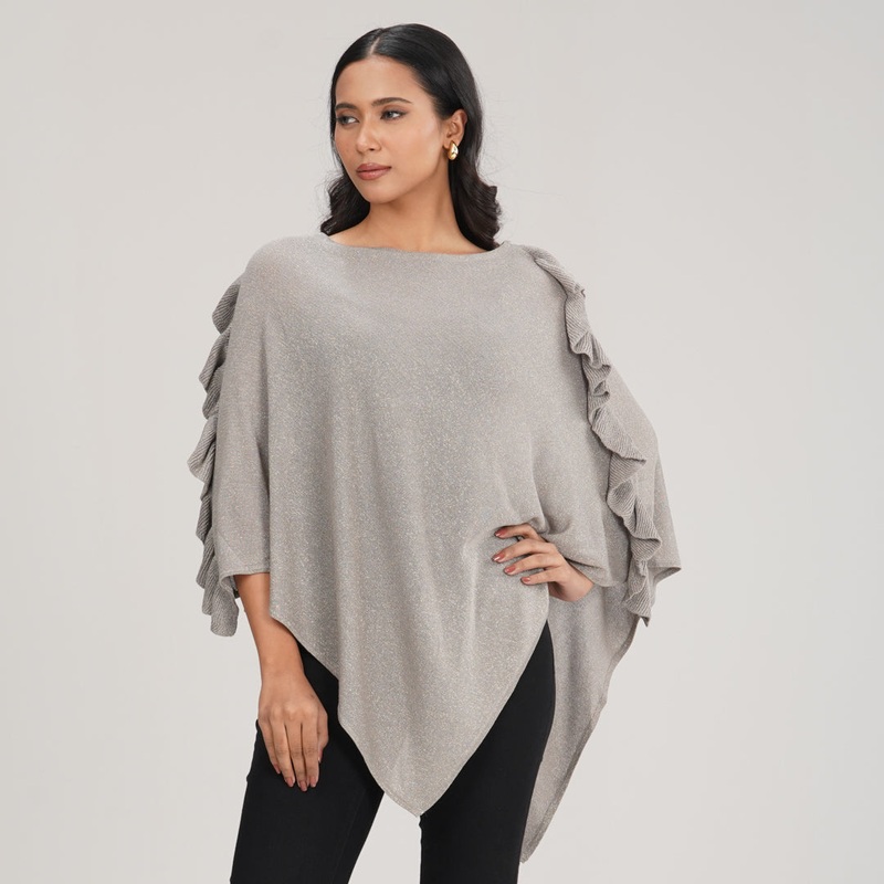 Womens Grey Poncho S GREY