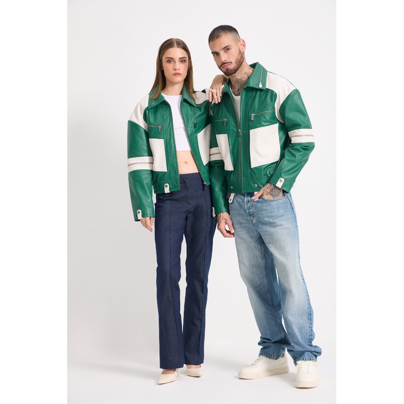 Emory – Unisex Patchwork Leather Jacket S