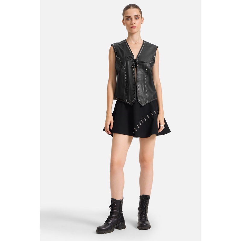 Lina – Studded Leather Vest S