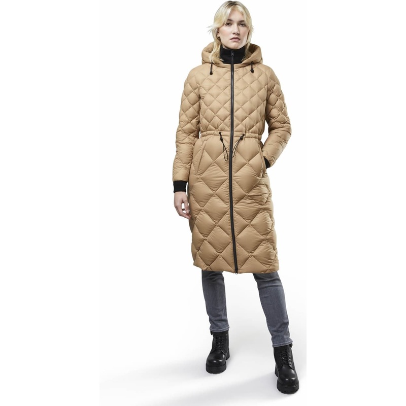 SOIA & KYO Aime Sustainable Calf-Length Lightweight Down Coat with Hood – Women’s