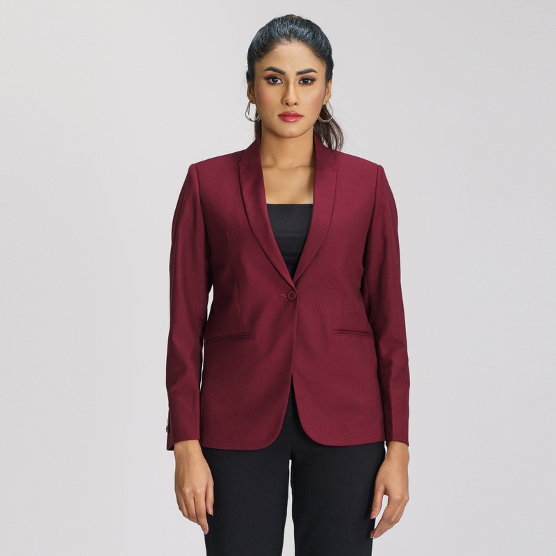 Womens Maroon Blazer S MAROON