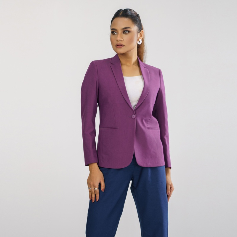 Womens Purple Slim Fit Blazer S PURPLE