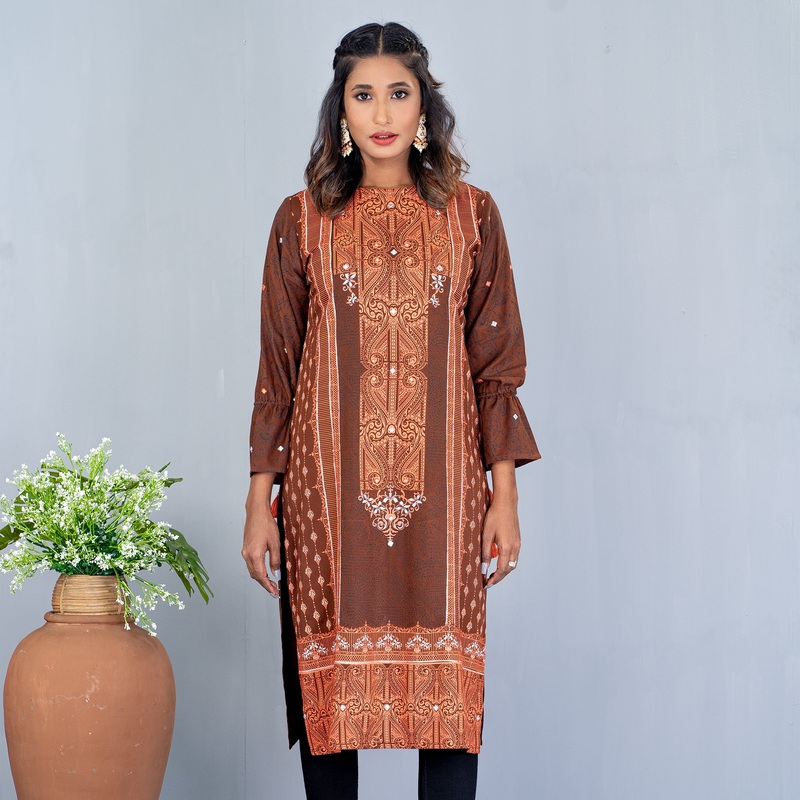 Womens Kurti- Brown 2XL BROWN