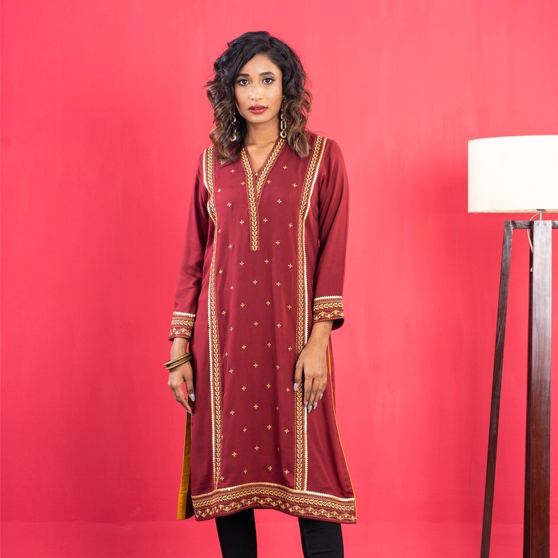 Womens Kurti- Maroon S