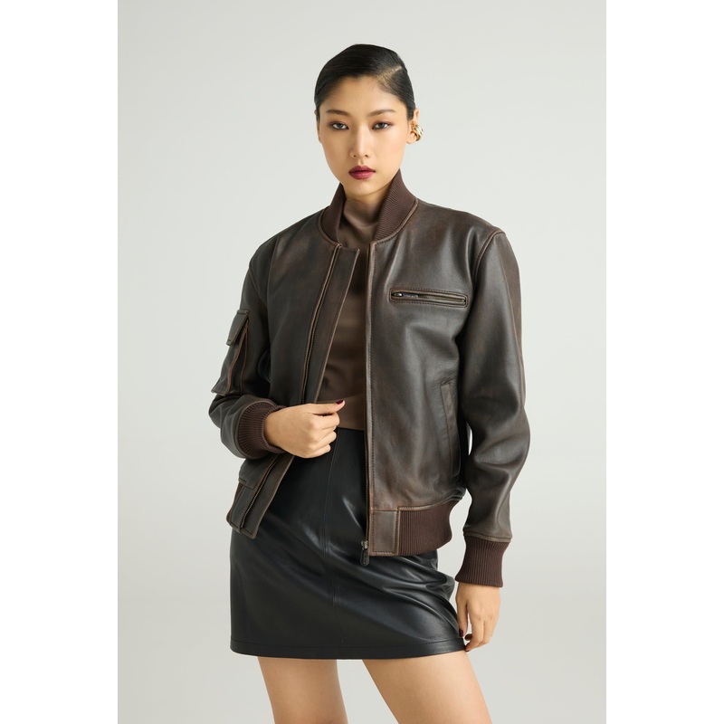 ESPRESSO – CROPPED BOMBER JACKET XS