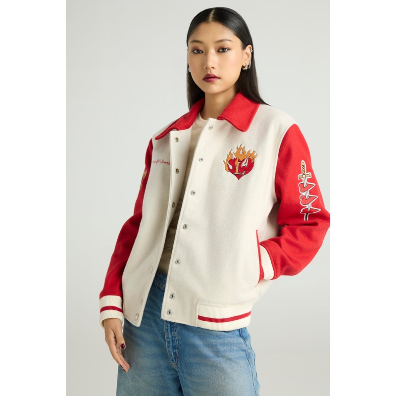 FLAM –  Wool Varsity Jacket (Love & Flame Edition) XS