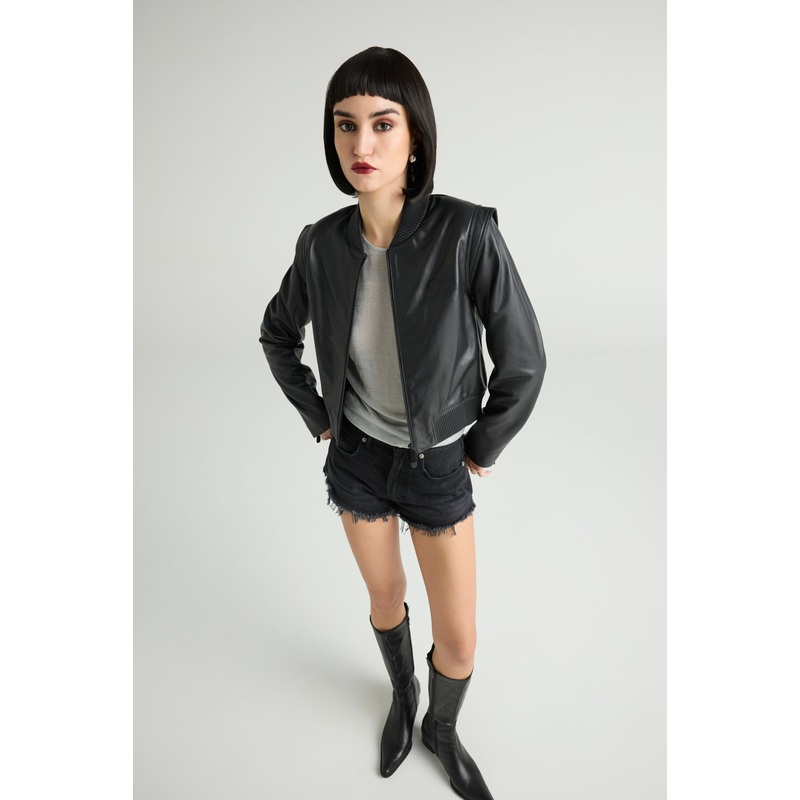 ICONIQUE  MONOGRAM CROPPED JACKET XS