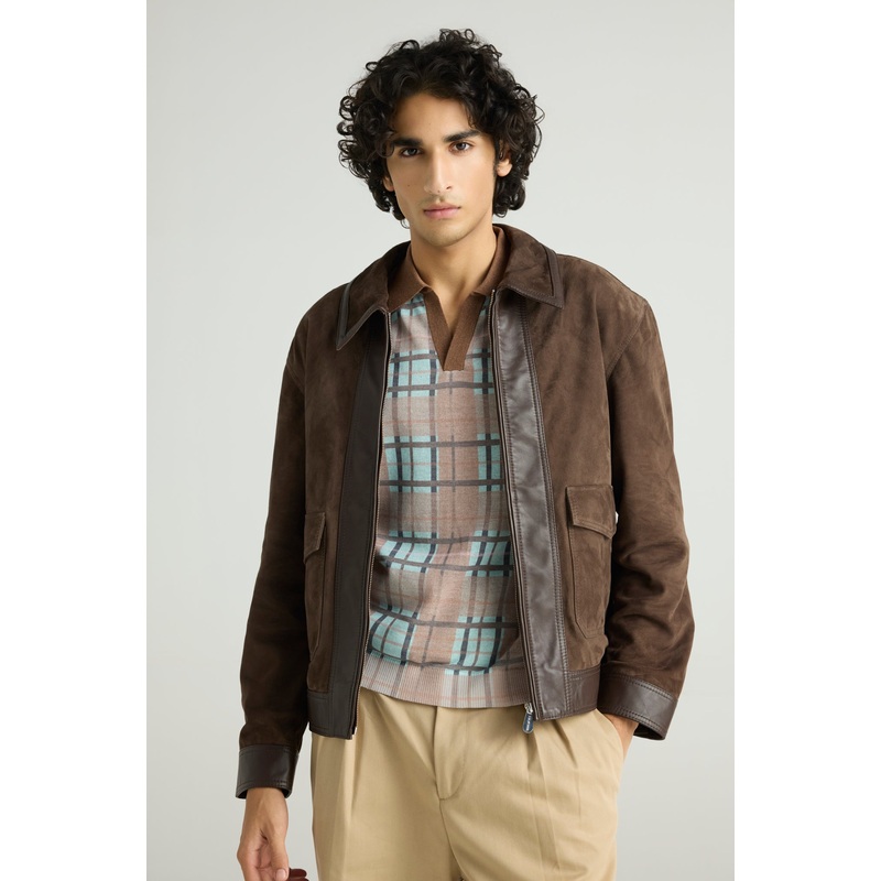 MOCHA  – Suede Zip Jacket S