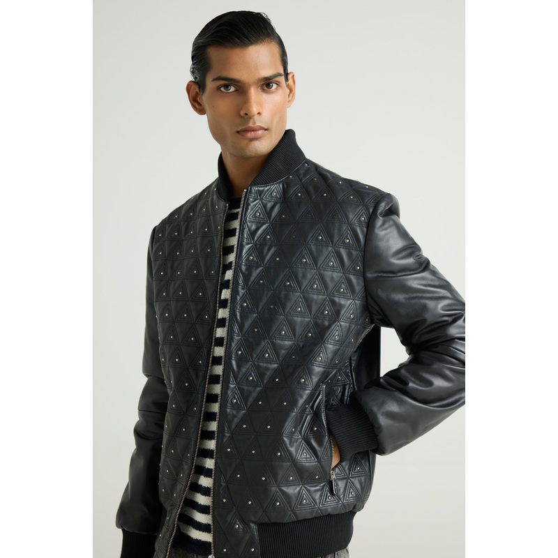 PARALUX QUILTED LUXE STUDDED BOMBER S