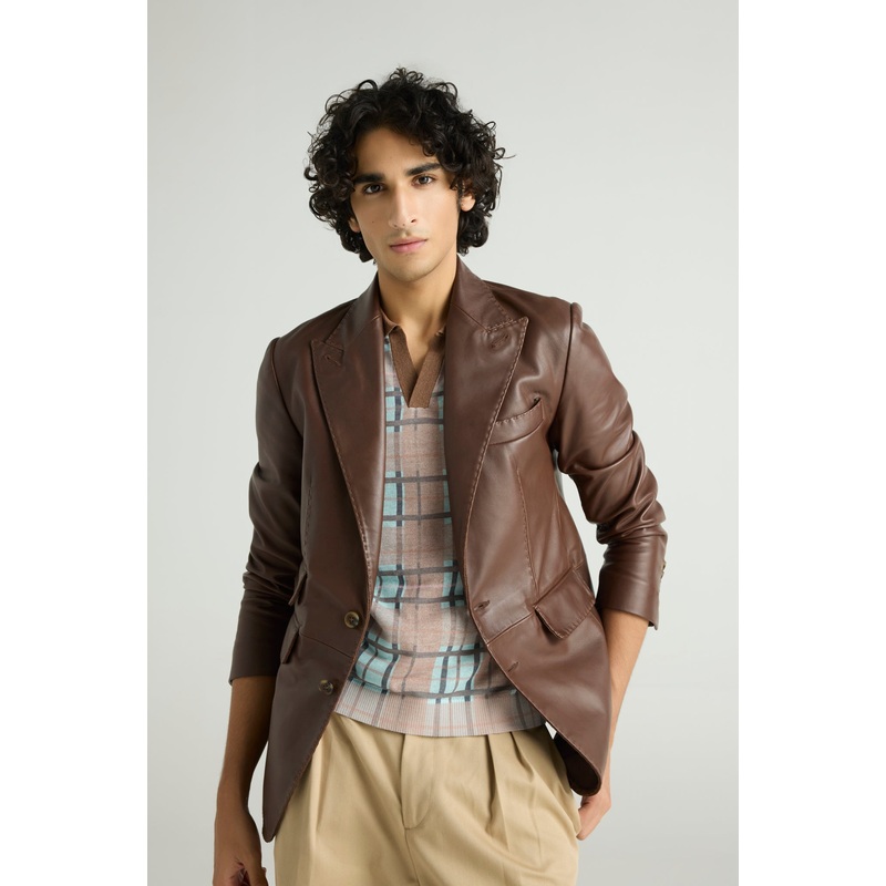 STITCH – Structured Leather Blazer S