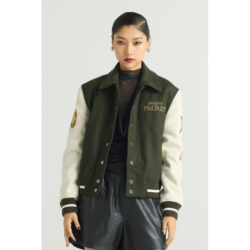 VOLAR – Wool Varsity Jacket (Military Hybrid Edition) XS
