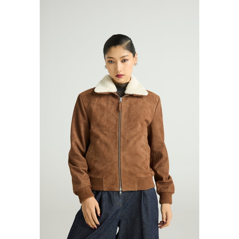 WILDR  Croc-Embossed Bomber XS