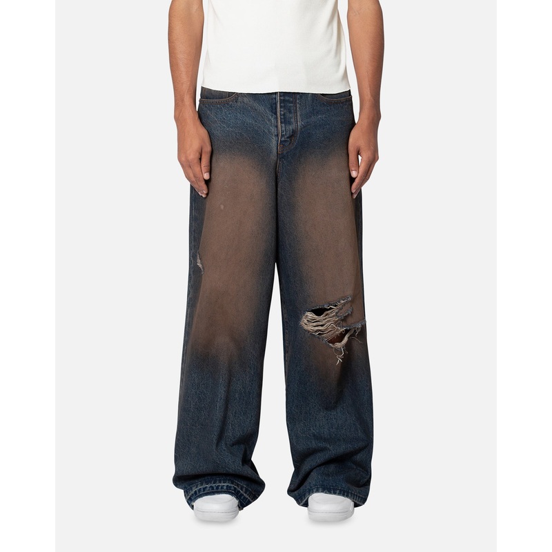 MNML Baggy Skater Denim Jeans Rust 28