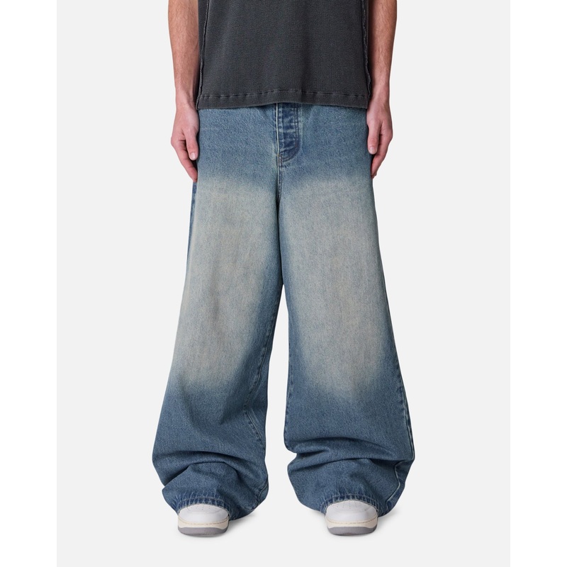 MNML Baggy Washed Rave Denim Jeans Medium Blue 28