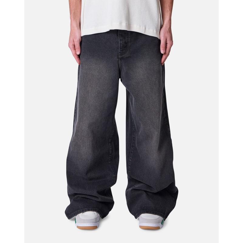 MNML Baggy Washed Rave Denim Jeans Vintage Black 28