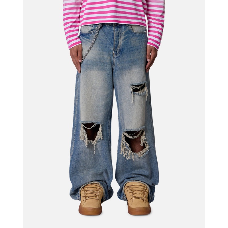 MNML Blowout Rave Denim Jeans Vintage Blue 28