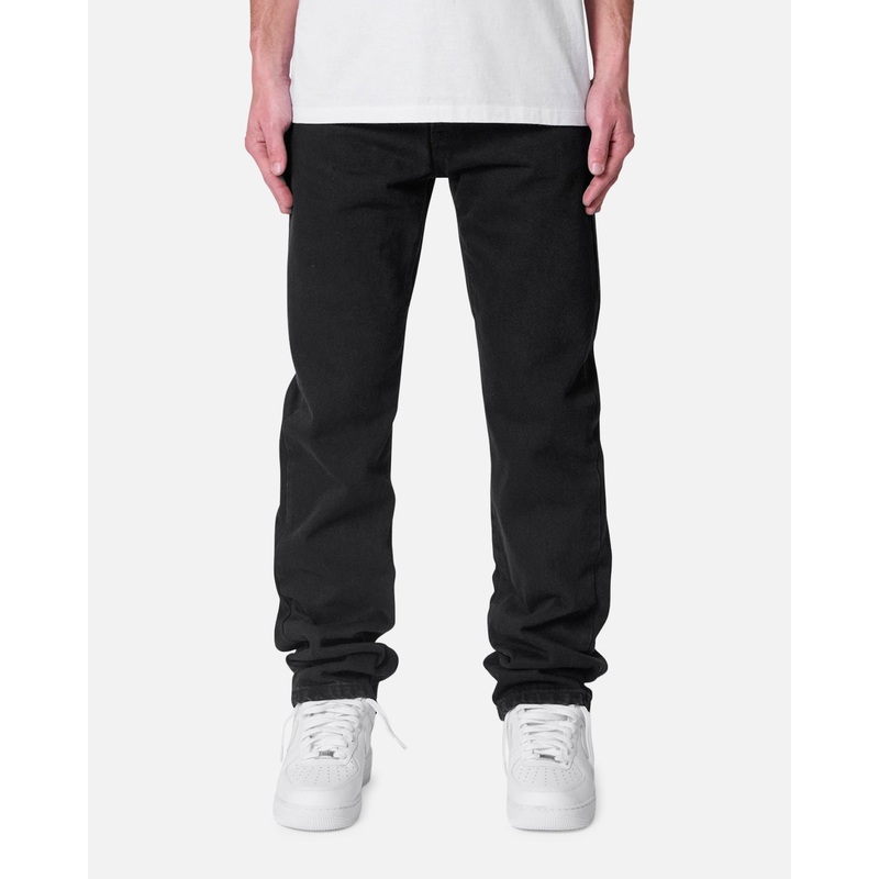 MNML Raw Straight Denim Jeans Rinsed Black 28